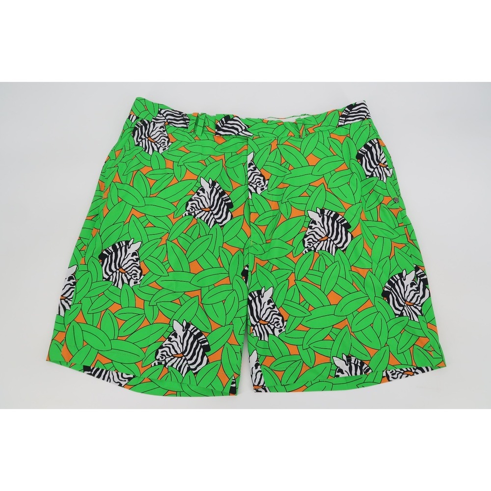 Ralph Lauren RLX Mens 34 Green Hawaiian Zebra‎ Golf Shorts Stretch Performance